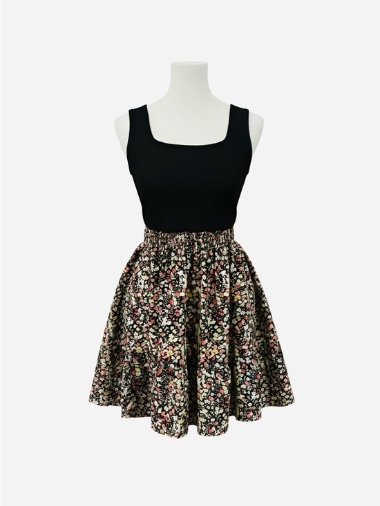 Dresses & Skirts - Women’s Black Floral Dress with Flared Skirt - Small, New